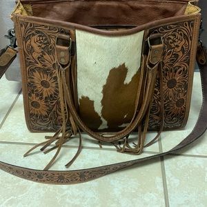 COPY - American darling purse. Tooled leather sunflower. Hide